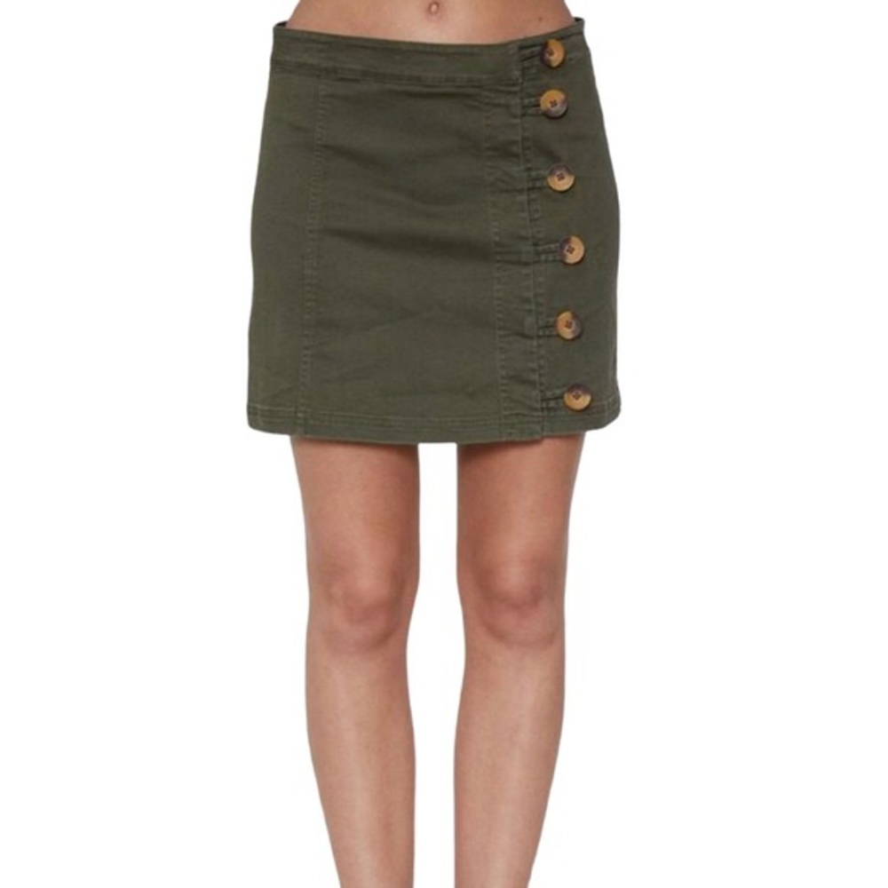 Free People Button Mini Skirt